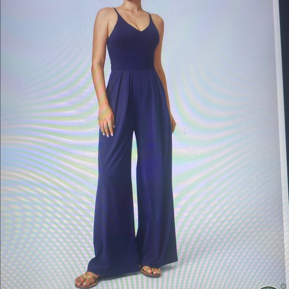 HALARA Pants - LARGE    HALARA BACKLESS SIDE INVISIBLE ZIPPER WIDE LEG JUMPSUIT